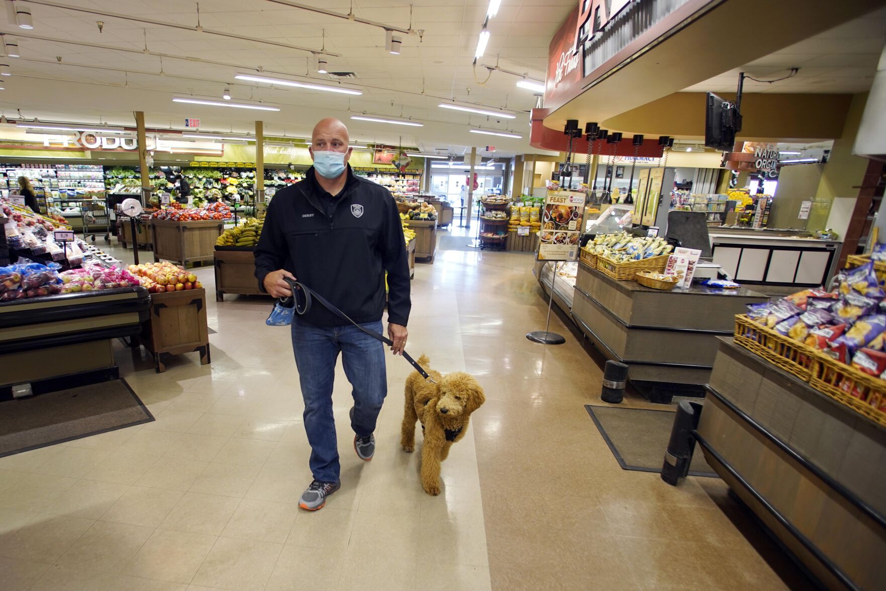 police dog in supermarket